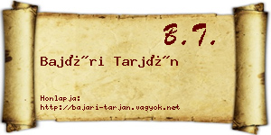 Bajári Tarján névjegykártya